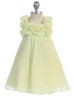 Chiffon Knee Length Flower Girl Dress With Rosebuds